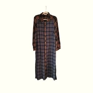 Natural Life flannel maxi long sleeve dress.
